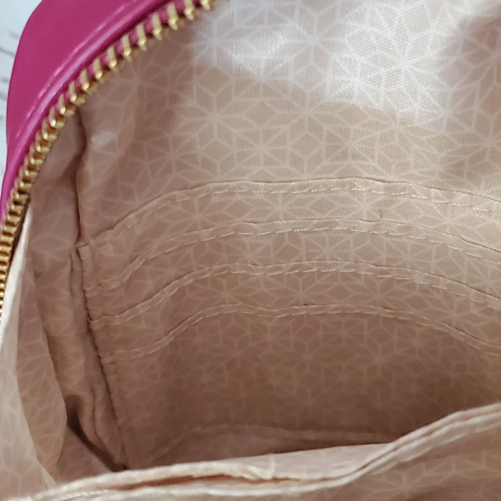 Time and Tru recycled materials puffer quilted crossbody bag pink magenta